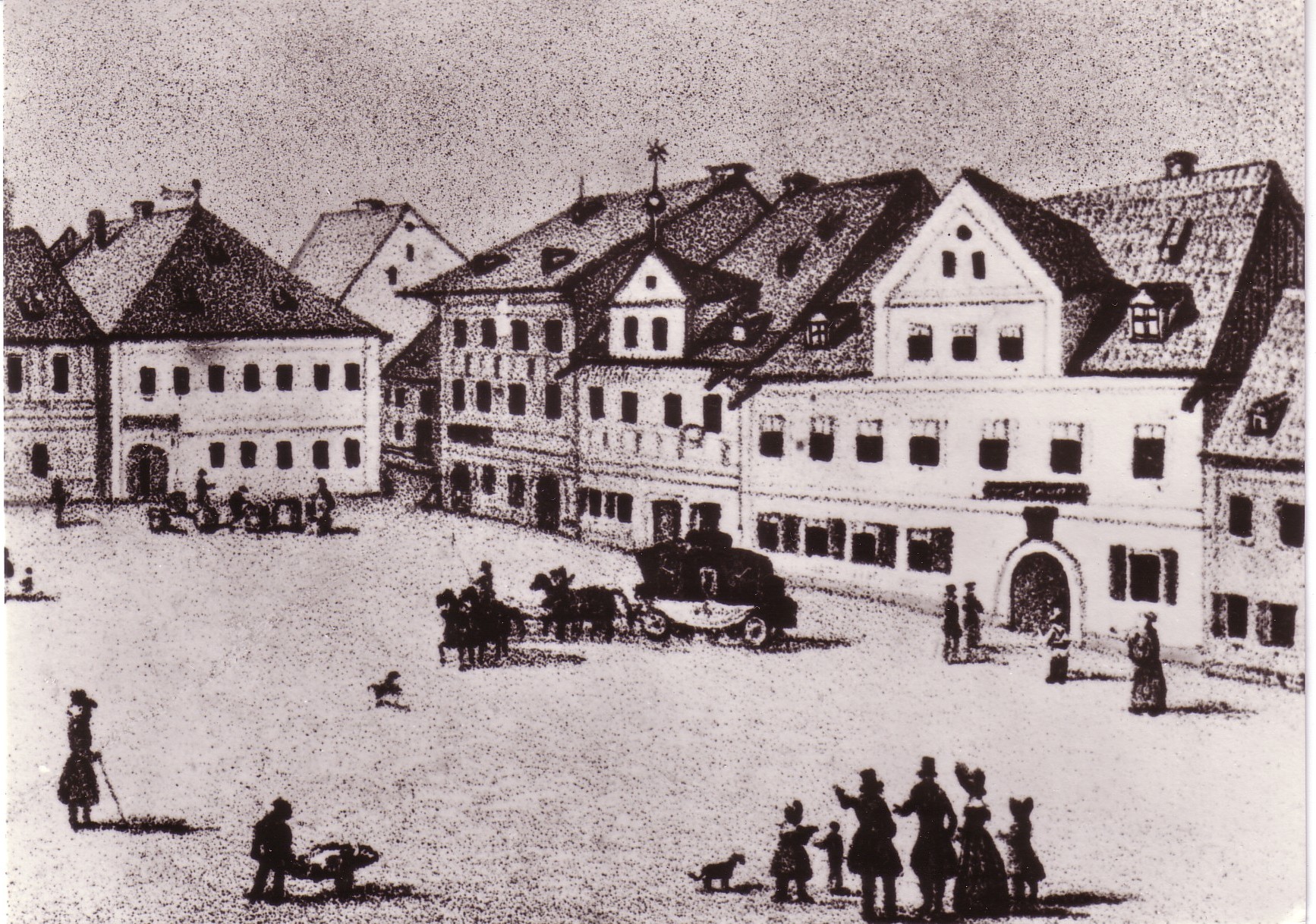 04 007 Das Posthaus am Neustadtplatz um 1840